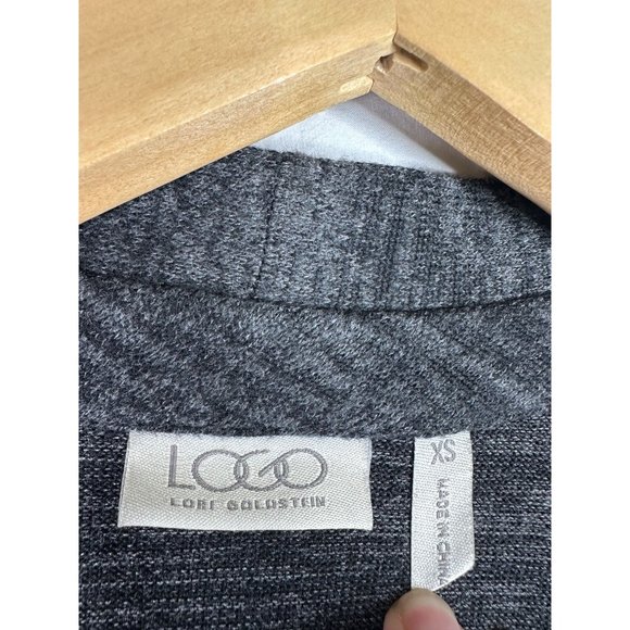 LOGO by Lori Goldstein Zip Up Sweater sz‎ XS Grey - Picture 2 of 7